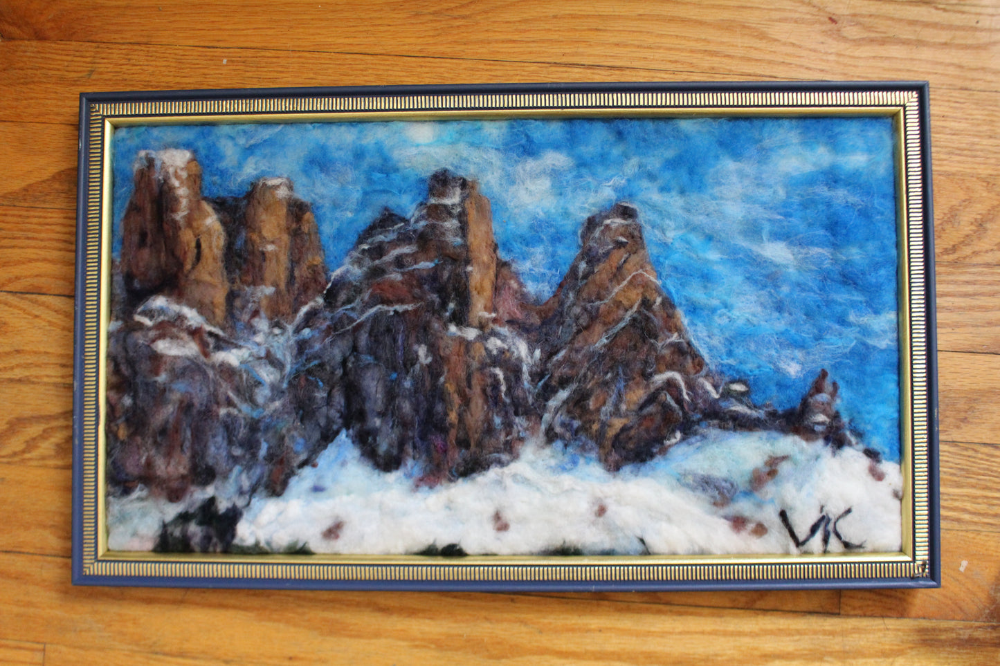 Dolomites, Italy. Plain air needle felt