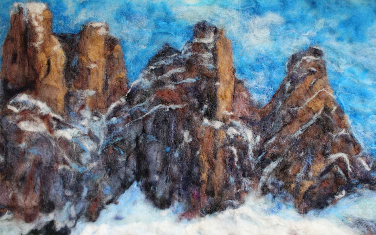 Dolomites, Italy. Plain air needle felt